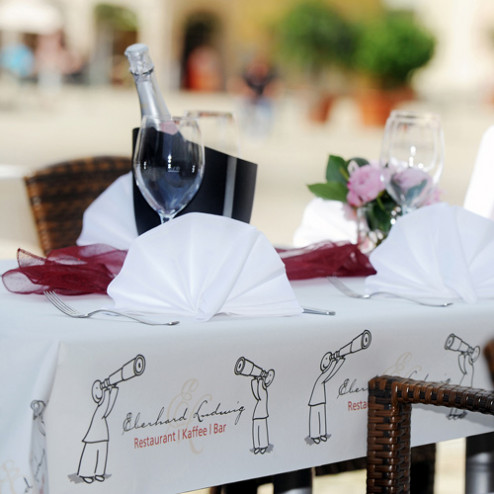 bedruckte Endlostischdecken 40lfm