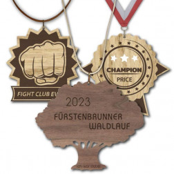 Medaille aus Holz Lasercut DIY Sonderanfertigung
