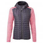 Damen Hybrid Strickfleecejacke in pink - James Nicholson - Werbemittel