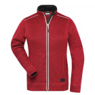 Damen Workwear Strickfleece Jacke Solid in rot - James Nicholson - Werbemittel