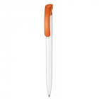 Kugelschreiber Clear in weiß / orange - Ritter Pen - werbemittel.at