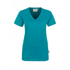 Hakro Damen V-Shirt Classic in smaragd - Werbemittel