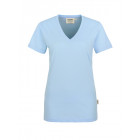 Hakro Damen V-Shirt Classic in eisblau - Werbemittel