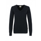 Hakro Damen V-Pullover Premium Cotton in schwarz - Werbemittel