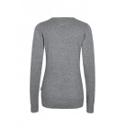 Hakro Damen V-Pullover Premium Cotton in grau-meliert Rückenansicht - Werbemittel