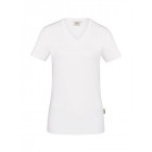 Hakro Damen V-Shirt stretch in weiß - Werbemittel
