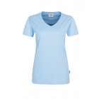 Hakro Damen V-Shirt Performance in Eisblau - Werbemittel