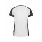Hakro Damen V-Shirt Contrast Performance in weiß-anthrazit Rückenansicht - Hakro Werbemittel