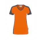 Hakro Damen V-Shirt Contrast Performance in orange-anthrazit - Hakro Werbemittel