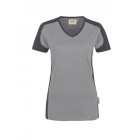 Hakro Damen V-Shirt Contrast Performance in titan-anthrazit - Hakro Werbemittel