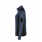 Hakro Damen Strickfleecejacke Churchill in marine meliert Seitenansicht links - Werbemittel