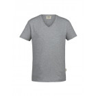 Hakro Herren V-Shirt Stretch in grau meliert - Werbemittel