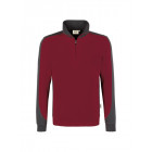 Hakro Zip Sweatshirt Contrast Performance in weinrot/anthrazit - Werbemittel