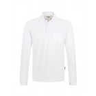 Hakro Herren Longsleeve Pocket Poloshirt in weiß - Werbemittel