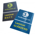 Aufkleber, Sticker, Etiketten mit Laminat glänzend oder matt
