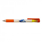 Bergmann 2-in-1 Kugelschreiber und Textmarker mit Griff + Clip in orange und mit Rundum-Foliendruck - werbemittel.at