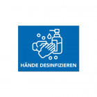 Hinweisaufkleber "Hände desinfizieren"