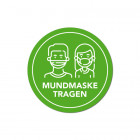 runder Hinweisaufkleber "Mundmaske tragen"