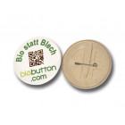 BIO - Buttons mit Nadel rund mit 56 mm Durchmesser aus Bio-Material - Werbemittel