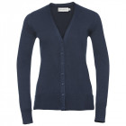 Damen V-Neck Strickjacke in french navy - Russell - Werbeartikel, Werbemittel