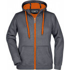 Damen Doubleface Jacke in grau-orange - James & Nicholson - werbemittel.at