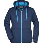 Damen Doubleface Jacke in navy-aqua - James & Nicholson - werbemittel.at