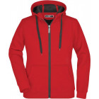 Damen Doubleface Jacke in rot-carbon - James & Nicholson - werbemittel.at