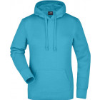 Damen Kapuzen Sweater in himmelblau - James & Nicholson - Werbeartikel, Werbemittel
