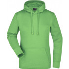 Damen Kapuzen Sweater in limegrün - James & Nicholson - Werbeartikel, Werbemittel