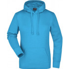 Damen Kapuzen Sweater in türkisblau - James & Nicholson - Werbeartikel, Werbemittel