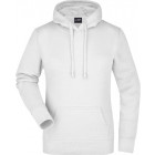 Damen Kapuzen Sweater in weiß - James & Nicholson - Werbeartikel, Werbemittel