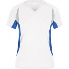 Damen Laufshirt in weiß-blau - James & Nicholson - werbemittel.at