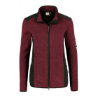 Hakro Damen Strickfleecejacke Churchill in weinrot meliert - Werbemittel