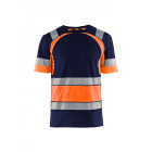 Einsatzshirt High Vis für Einsatzkräfte in Dunkelblau-Orange - Frontansicht - Werbemittel.at