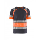 Einsatzshirt High Vis für Einsatzkräfte in Mittelgrau-Orange - Frontansicht - Werbemittel.at