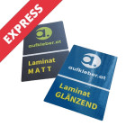 Express Aufkleber, Sticker, Etiketten mit Laminat glänzend oder matt