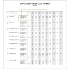 Größentabelle für Hemden