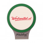 Golf Hatclip mit Ballmarker in grün - Pitchfix Golf Werbemittel
