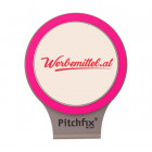 Golf Hatclip mit Ballmarker in neonpink - Pitchfix Golf Werbemittel