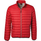 Herren Daunenjacke in rot - mit Logostickerei - James & Nicholson - Werbemittel
