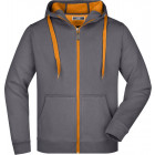 Herren Doubleface Jacke in grau-orange - James & Nicholson - werbemittel.at