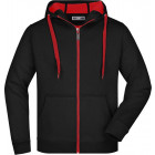 Herren Doubleface Jacke in schwarz-rot - James & Nicholson - werbemittel.at