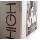 Holz Cubix Plate Award mit Gravurbeispiel auf dem Holzelement - awards.at