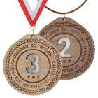 Holz Medaille Lichtblick mit buntem Medaillenband oder Kordel - ebets - awards