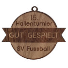 Holz Medaille Windbaum in Eiche mit Beispielgravur Sportturniere - ebets - awards