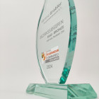 Jade Glas Trophy - Detailansicht Druck - Made by ebets - Awards