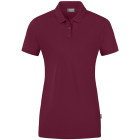 Jako Damen Poloshirt Doubletex in maroon - Werbemittel