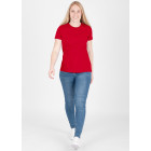 Jako Damen T-Shirt Doubletex in rot am Modell - Werbemittel