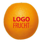 Logofrucht Orange mit rotem Logodruck - my logo on food - Werbeartikel, Werbemittel