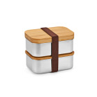 Lunchbox Set Vermeer 1480 ml aus Edelstahl und Bambus mit Besteck - AODACi - Werbemittel